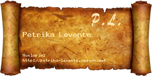 Petrika Levente névjegykártya