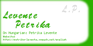 levente petrika business card